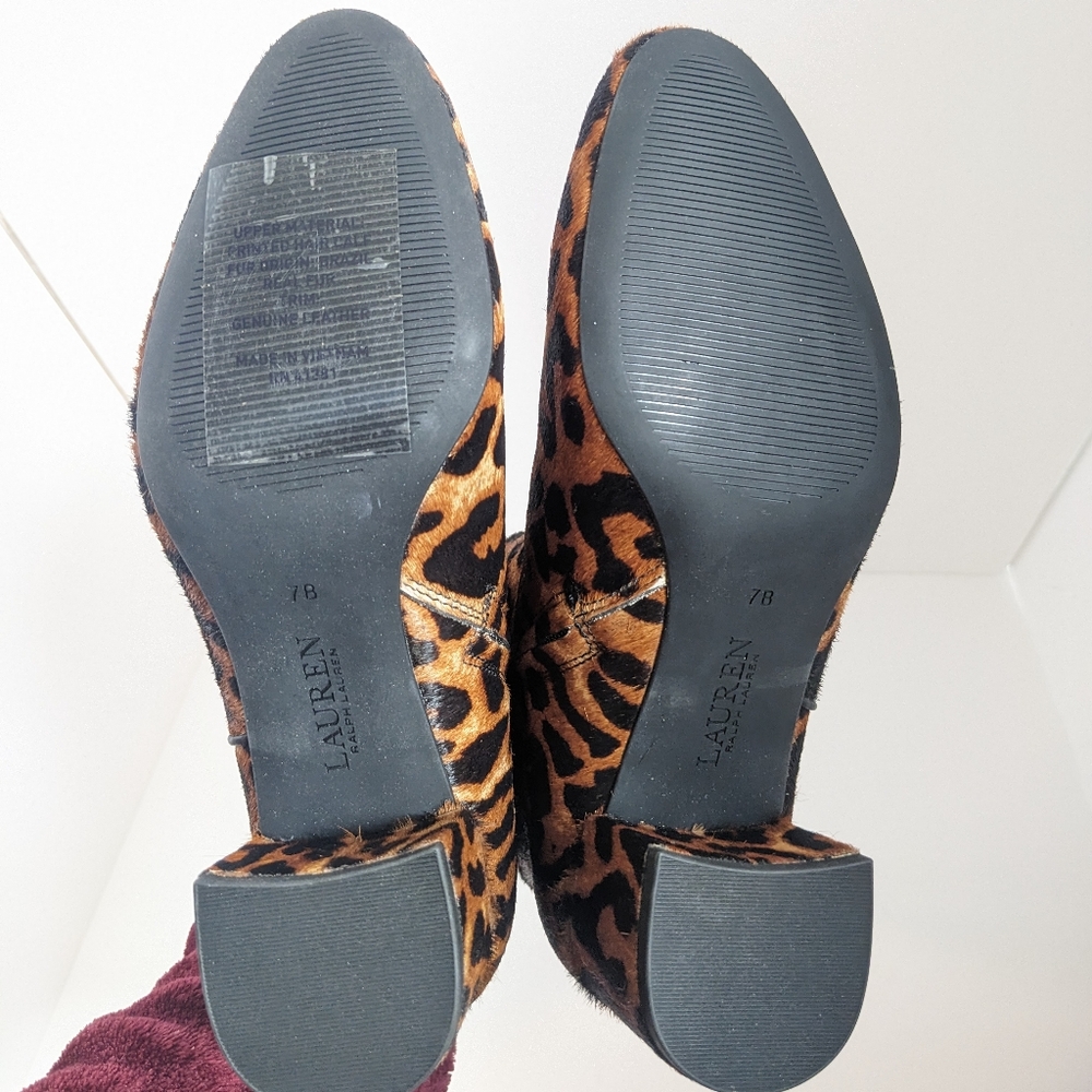 NWOT Lauren Ralph Lauren Leopard Ankle Boots - Picture 13 of 16